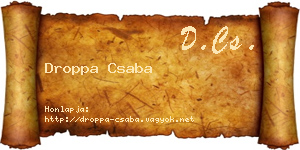 Droppa Csaba névjegykártya